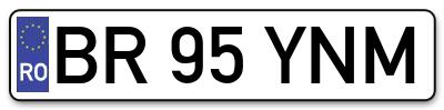 Placuta inmatriculare numar auto  BR-95-YNM, BR 95 YNM, BR95YNM