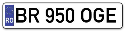 Placuta inmatriculare numar auto  BR-950-OGE, BR 950 OGE, BR950OGE