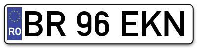 Placuta inmatriculare numar auto  BR-96-EKN, BR 96 EKN, BR96EKN