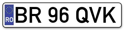 Placuta inmatriculare numar auto  BR-96-QVK, BR 96 QVK, BR96QVK