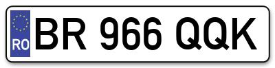 Placuta inmatriculare numar auto  BR-966-QQK, BR 966 QQK, BR966QQK