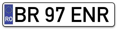 Placuta inmatriculare numar auto  BR-97-ENR, BR 97 ENR, BR97ENR