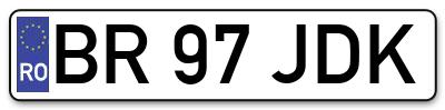 Placuta inmatriculare numar auto  BR-97-JDK, BR 97 JDK, BR97JDK