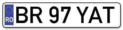 Placuta inmatriculare numar auto  BR-97-YAT, BR 97 YAT, BR97YAT