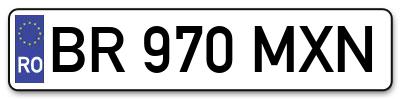 Placuta inmatriculare numar auto  BR-970-MXN, BR 970 MXN, BR970MXN