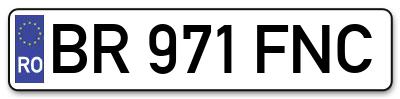 Placuta inmatriculare numar auto  BR-971-FNC, BR 971 FNC, BR971FNC