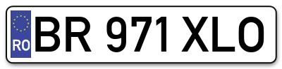 Placuta inmatriculare numar auto  BR-971-XLO, BR 971 XLO, BR971XLO