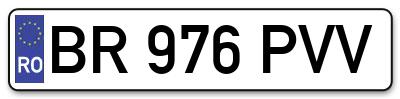 Placuta inmatriculare numar auto  BR-976-PVV, BR 976 PVV, BR976PVV