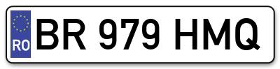 Placuta inmatriculare numar auto  BR-979-HMQ, BR 979 HMQ, BR979HMQ