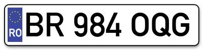 Placuta inmatriculare numar auto  BR-984-OQG, BR 984 OQG, BR984OQG