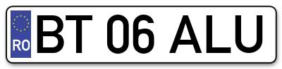 Placuta inmatriculare numar auto  BT-06-ALU, BT 06 ALU, BT06ALU