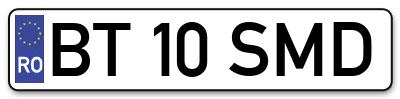 Placuta inmatriculare numar auto  BT-10-SMD, BT 10 SMD, BT10SMD