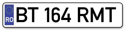Placuta inmatriculare numar auto  BT-164-RMT, BT 164 RMT, BT164RMT