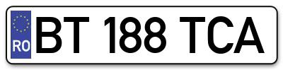 Placuta inmatriculare numar auto  BT-188-TCA, BT 188 TCA, BT188TCA