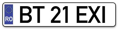 Placuta inmatriculare numar auto  BT-21-EXI, BT 21 EXI, BT21EXI