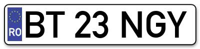 Placuta inmatriculare numar auto  BT-23-NGY, BT 23 NGY, BT23NGY
