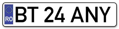 Placuta inmatriculare numar auto  BT-24-ANY, BT 24 ANY, BT24ANY