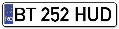 Placuta inmatriculare numar auto  BT-252-HUD, BT 252 HUD, BT252HUD
