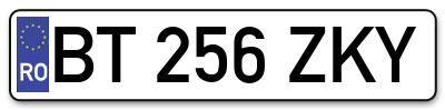 Placuta inmatriculare numar auto  BT-256-ZKY, BT 256 ZKY, BT256ZKY