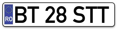 Placuta inmatriculare numar auto  BT-28-STT, BT 28 STT, BT28STT