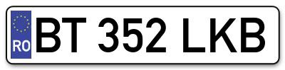 Placuta inmatriculare numar auto  BT-352-LKB, BT 352 LKB, BT352LKB