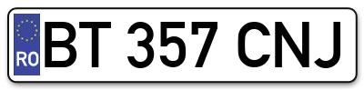 Placuta inmatriculare numar auto  BT-357-CNJ, BT 357 CNJ, BT357CNJ