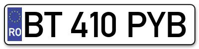 Placuta inmatriculare numar auto  BT-410-PYB, BT 410 PYB, BT410PYB