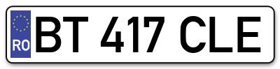 Placuta inmatriculare numar auto  BT-417-CLE, BT 417 CLE, BT417CLE