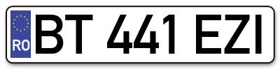 Placuta inmatriculare numar auto  BT-441-EZI, BT 441 EZI, BT441EZI