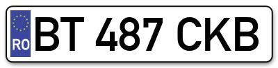 Placuta inmatriculare numar auto  BT-487-CKB, BT 487 CKB, BT487CKB