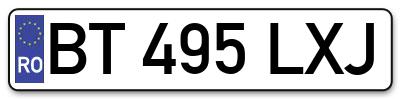 Placuta inmatriculare numar auto  BT-495-LXJ, BT 495 LXJ, BT495LXJ