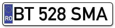 Placuta inmatriculare numar auto  BT-528-SMA, BT 528 SMA, BT528SMA