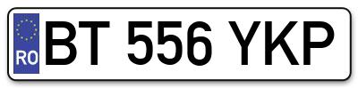 Placuta inmatriculare numar auto  BT-556-YKP, BT 556 YKP, BT556YKP
