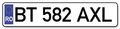 Placuta inmatriculare numar auto  BT-582-AXL, BT 582 AXL, BT582AXL
