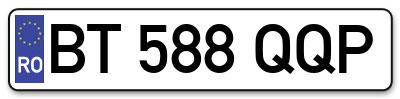 Placuta inmatriculare numar auto  BT-588-QQP, BT 588 QQP, BT588QQP