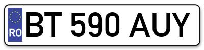 Placuta inmatriculare numar auto  BT-590-AUY, BT 590 AUY, BT590AUY