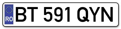 Placuta inmatriculare numar auto  BT-591-QYN, BT 591 QYN, BT591QYN