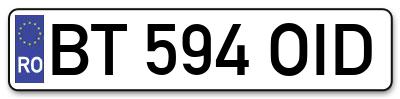 Placuta inmatriculare numar auto  BT-594-OID, BT 594 OID, BT594OID