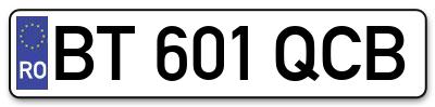 Placuta inmatriculare numar auto  BT-601-QCB, BT 601 QCB, BT601QCB