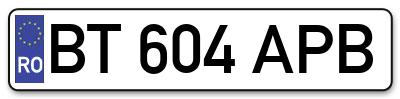 Placuta inmatriculare numar auto  BT-604-APB, BT 604 APB, BT604APB