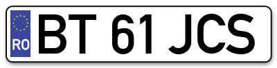 Placuta inmatriculare numar auto  BT-61-JCS, BT 61 JCS, BT61JCS