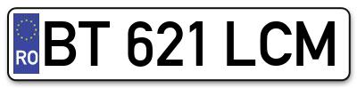 Placuta inmatriculare numar auto  BT-621-LCM, BT 621 LCM, BT621LCM