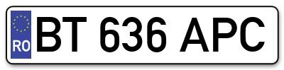 Placuta inmatriculare numar auto  BT-636-APC, BT 636 APC, BT636APC