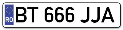Placuta inmatriculare numar auto  BT-666-JJA, BT 666 JJA, BT666JJA