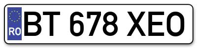 Placuta inmatriculare numar auto  BT-678-XEO, BT 678 XEO, BT678XEO