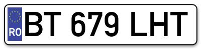Placuta inmatriculare numar auto  BT-679-LHT, BT 679 LHT, BT679LHT