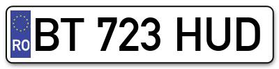Placuta inmatriculare numar auto  BT-723-HUD, BT 723 HUD, BT723HUD