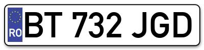 Placuta inmatriculare numar auto  BT-732-JGD, BT 732 JGD, BT732JGD