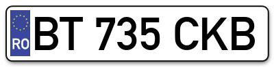 Placuta inmatriculare numar auto  BT-735-CKB, BT 735 CKB, BT735CKB