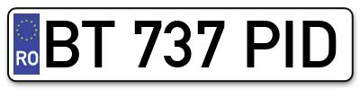 Placuta inmatriculare numar auto  BT-737-PID, BT 737 PID, BT737PID